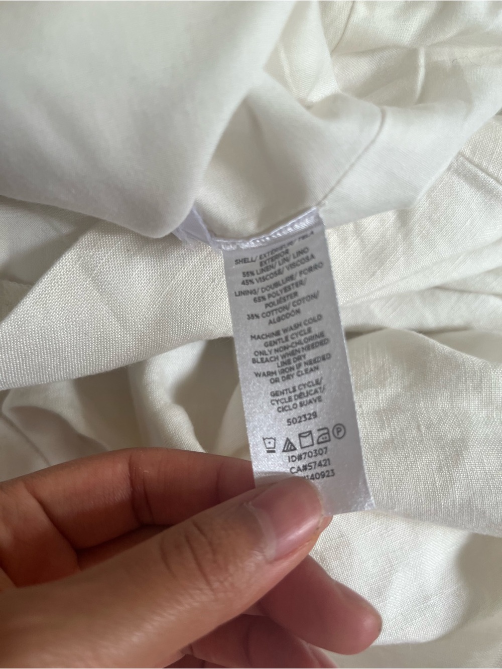 LOFT White Linen Blend Button Front Midi Skirt Large Coastal Euro Summer - Picture 8 of 10